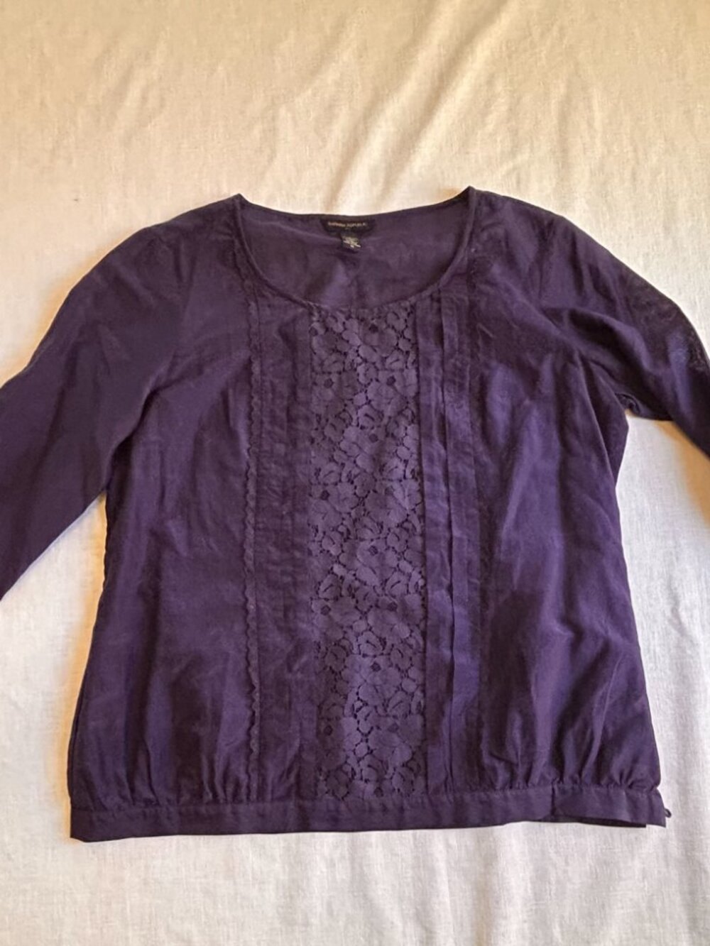 Banana Republic blouse, M, deep purple, feminine details at hem/sleeves
